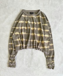 ロングリブタイダイワッフルカットソー/おとな