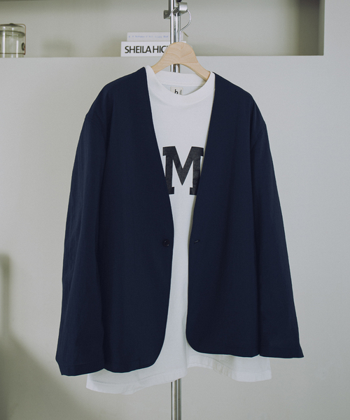 JOURNAL STANDARD（ジャーナルスタンダード）の「”吸水速乾 / 接触冷感” EVALET ストレッチ ウォッシャブル ノーカラージャケット（ノーカラージャケット・メンズ・ブラック系その他/ベージュ/ダークブルー・SMALL/MEDIUM/LARGE）」の3枚目の写真