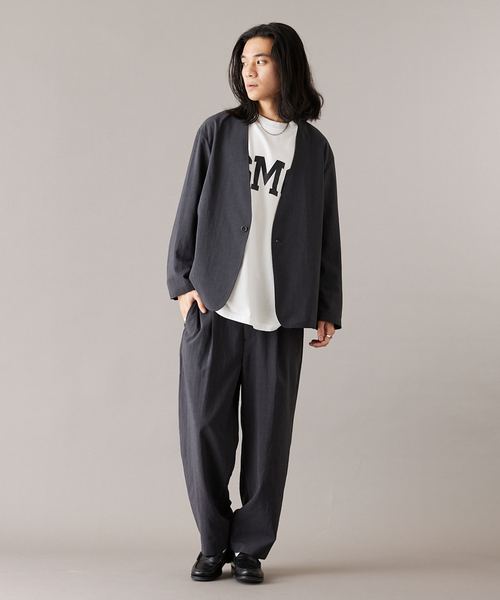 JOURNAL STANDARD（ジャーナルスタンダード）の「”吸水速乾 / 接触冷感” EVALET ストレッチ ウォッシャブル ノーカラージャケット（ノーカラージャケット・メンズ・ブラック系その他/ベージュ/ダークブルー・SMALL/MEDIUM/LARGE）」の7枚目の写真