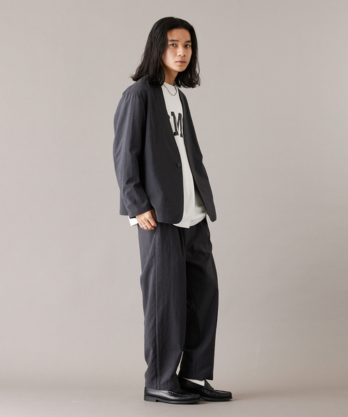 JOURNAL STANDARD（ジャーナルスタンダード）の「”吸水速乾 / 接触冷感” EVALET ストレッチ ウォッシャブル ノーカラージャケット（ノーカラージャケット・メンズ・ブラック系その他/ベージュ/ダークブルー・SMALL/MEDIUM/LARGE）」の8枚目の写真