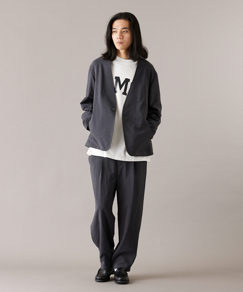 JOURNAL STANDARD（ジャーナルスタンダード）の「”吸水速乾 / 接触冷感” EVALET ストレッチ ウォッシャブル ノーカラージャケット（ノーカラージャケット・メンズ・ブラック系その他/ベージュ/ダークブルー・SMALL/MEDIUM/LARGE）」の9枚目の写真