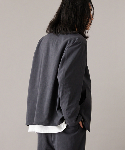 JOURNAL STANDARD（ジャーナルスタンダード）の「”吸水速乾 / 接触冷感” EVALET ストレッチ ウォッシャブル ノーカラージャケット（ノーカラージャケット・メンズ・ブラック系その他/ベージュ/ダークブルー・SMALL/MEDIUM/LARGE）」の10枚目の写真