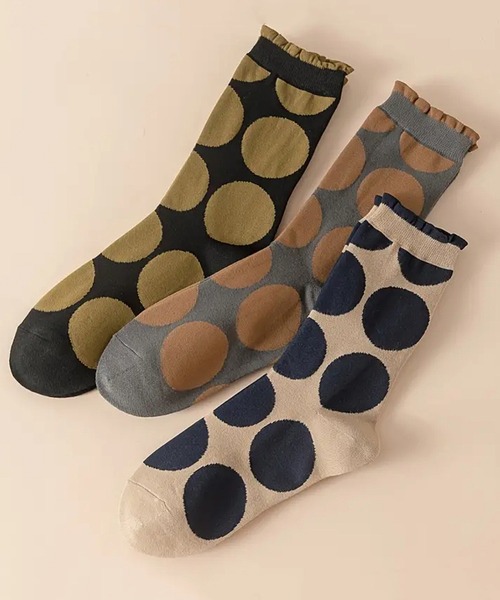 NOLITA LABORATORY（ノリータラボラトリー）の「【 NOLITA / ノリータ 】3ペア ドット ソックス 水玉 靴下 クルーソックス（ソックス/靴下・レディース・マルチ・FREE）」の4枚目の写真