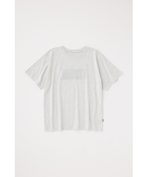 MOUSSY(マウジー)の「MOUSSY EMBROIDERY Tシャツ(Tシャツ/カットソー・レディース・杢グレー/ブラック/ライトベージュ/ホワイト・FREE)」の5枚目の写真