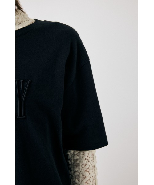 MOUSSY(マウジー)の「MOUSSY EMBROIDERY Tシャツ(Tシャツ/カットソー・レディース・杢グレー/ブラック/ライトベージュ/ホワイト・FREE)」の13枚目の写真