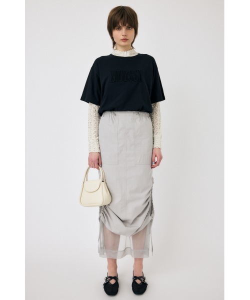 MOUSSY(マウジー)の「MOUSSY EMBROIDERY Tシャツ(Tシャツ/カットソー・レディース・杢グレー/ブラック/ライトベージュ/ホワイト・FREE)」の17枚目の写真
