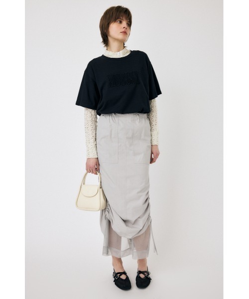 MOUSSY(マウジー)の「MOUSSY EMBROIDERY Tシャツ(Tシャツ/カットソー・レディース・杢グレー/ブラック/ライトベージュ/ホワイト・FREE)」の18枚目の写真
