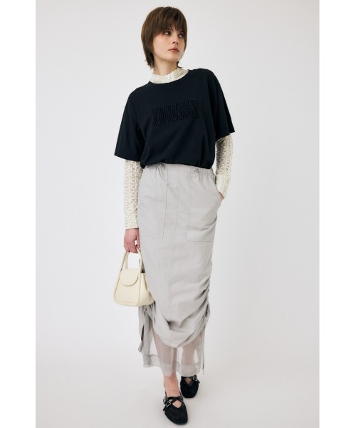 MOUSSY(マウジー)の「MOUSSY EMBROIDERY Tシャツ(Tシャツ/カットソー・レディース・杢グレー/ブラック/ライトベージュ/ホワイト・FREE)」の19枚目の写真