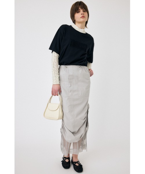 MOUSSY(マウジー)の「MOUSSY EMBROIDERY Tシャツ(Tシャツ/カットソー・レディース・杢グレー/ブラック/ライトベージュ/ホワイト・FREE)」の21枚目の写真