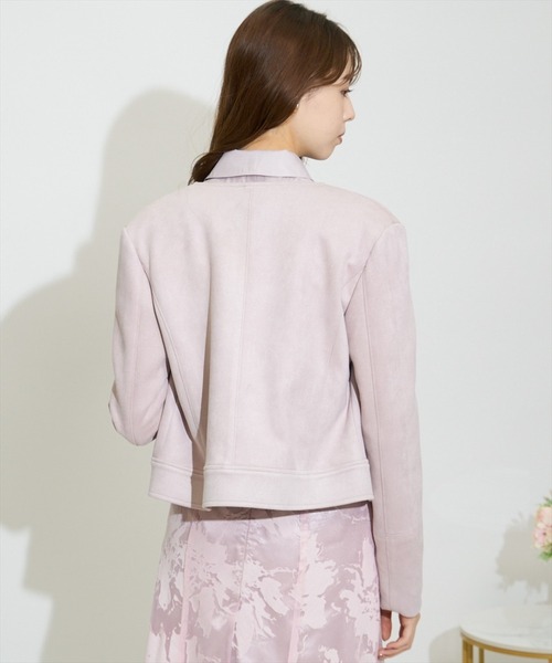 SWINGLE（スウィングル）の「★エコスエードダブルライダースジャケット（ライダースジャケット・レディース・アイボリー/ベージュ/ミント/ピンク・SMALL/MEDIUM）」の19枚目の写真