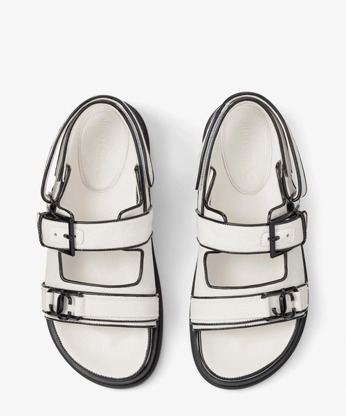 JIMMY CHOO(ジミーチュウ)の「ELYN FLAT(サンダル・レディース・ホワイト×ブラック・37/38/36)」の4枚目の写真