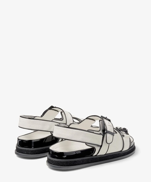 JIMMY CHOO(ジミーチュウ)の「ELYN FLAT(サンダル・レディース・ホワイト×ブラック・37/38/36)」の5枚目の写真