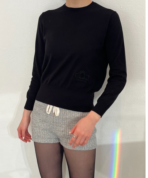 THEATRE PRODUCTS（シアタープロダクツ）の「シンボルロゴ刺繍ニットプルオーバー（ニット/セーター・レディース・グレー/ホワイト/ブラック・FREE）」の3枚目の写真