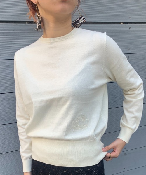 THEATRE PRODUCTS（シアタープロダクツ）の「シンボルロゴ刺繍ニットプルオーバー（ニット/セーター・レディース・グレー/ホワイト/ブラック・FREE）」の7枚目の写真