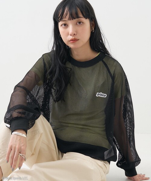 FREAK'S STORE（フリークスストア）の「prince/プリンス prince メッシュライン プルオーバー（Tシャツ/カットソー・レディース・オフホワイト/ブラック/ネイビー・ﾌﾘ-）」の10枚目の写真