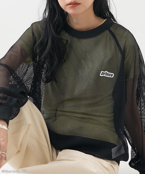 FREAK'S STORE（フリークスストア）の「prince/プリンス prince メッシュライン プルオーバー（Tシャツ/カットソー・レディース・オフホワイト/ブラック/ネイビー・ﾌﾘ-）」の12枚目の写真