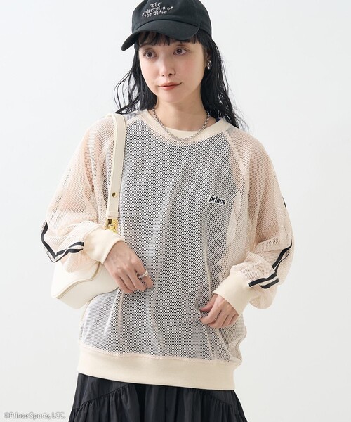 FREAK'S STORE（フリークスストア）の「prince/プリンス prince メッシュライン プルオーバー（Tシャツ/カットソー・レディース・オフホワイト/ブラック/ネイビー・ﾌﾘ-）」の16枚目の写真