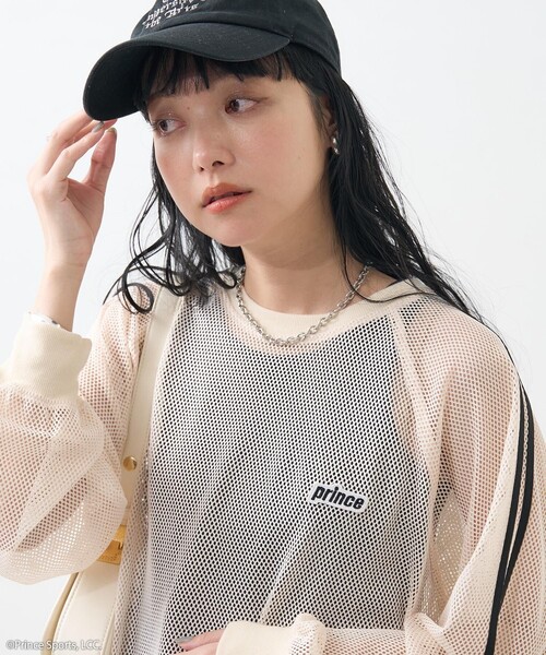 FREAK'S STORE（フリークスストア）の「prince/プリンス prince メッシュライン プルオーバー（Tシャツ/カットソー・レディース・オフホワイト/ブラック/ネイビー・ﾌﾘ-）」の18枚目の写真