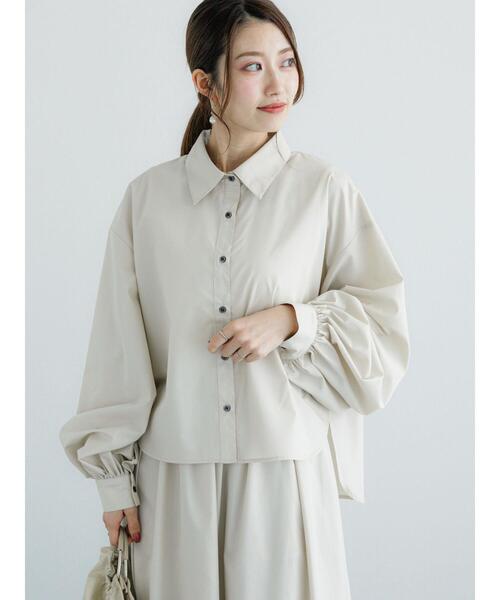 Te chichi（テチチ）の「タイプライターボリュームスリーブシャツ（セットアップ可）（シャツ/ブラウス・レディース・イエロー/ブルー/グレー・F）」の2枚目の写真