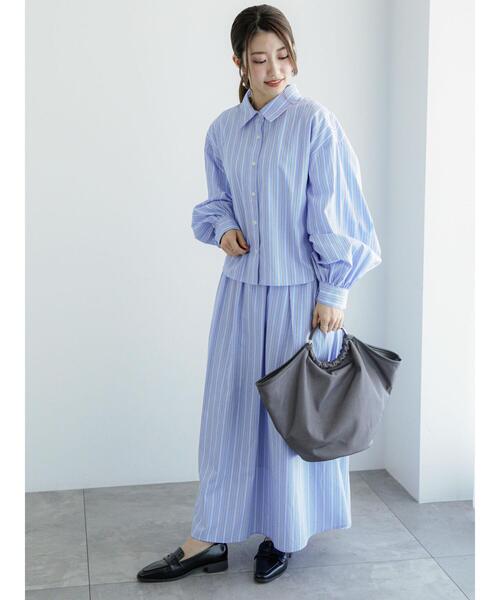 Te chichi（テチチ）の「タイプライターボリュームスリーブシャツ（セットアップ可）（シャツ/ブラウス・レディース・イエロー/ブルー/グレー・F）」の22枚目の写真