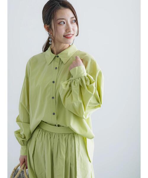 Te chichi（テチチ）の「タイプライターボリュームスリーブシャツ（セットアップ可）（シャツ/ブラウス・レディース・イエロー/ブルー/グレー・F）」の10枚目の写真