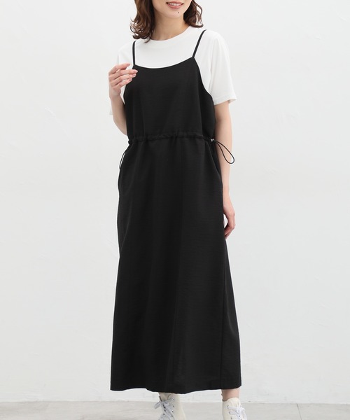 Honeys（ハニーズ）の「ドロスト使いキャミワンピース（ワンピース・レディース・オリーブ/ブラック/ライトベージュ/グレイッシュベージュ・LL/3L/S/M/L）」の2枚目の写真