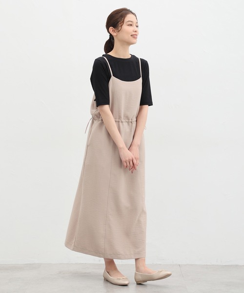 Honeys（ハニーズ）の「ドロスト使いキャミワンピース（ワンピース・レディース・オリーブ/ブラック/ライトベージュ/グレイッシュベージュ・LL/3L/S/M/L）」の12枚目の写真