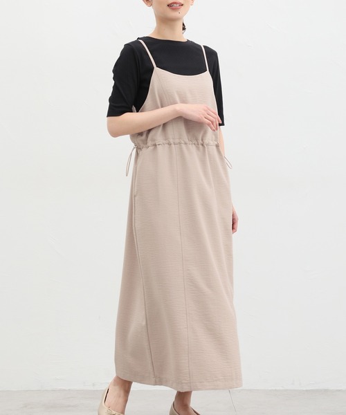 Honeys（ハニーズ）の「ドロスト使いキャミワンピース（ワンピース・レディース・オリーブ/ブラック/ライトベージュ/グレイッシュベージュ・LL/3L/S/M/L）」の13枚目の写真