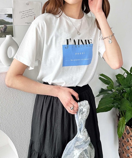 GeeRA（ジーラ）の「アソートロゴＴシャツ（Tシャツ/カットソー・レディース・ブルー/グリーン/ベージュ・X-LARGE/LARGE/MEDIUM）」の18枚目の写真
