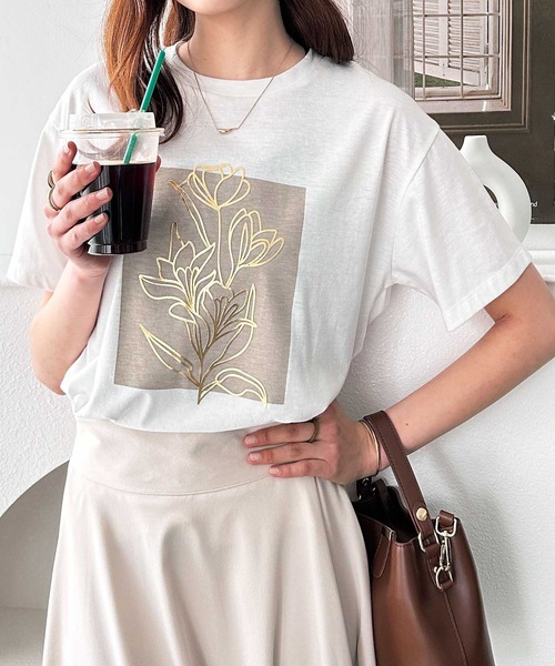 GeeRA（ジーラ）の「アソートロゴＴシャツ（Tシャツ/カットソー・レディース・ブルー/グリーン/ベージュ・X-LARGE/LARGE/MEDIUM）」の10枚目の写真