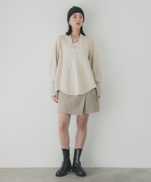 【送料込】 PUBLIC TOKYO（パブリックトウキョウ）の「レースアップワッフル トップス