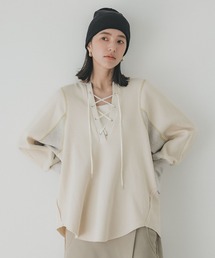 PUBLIC TOKYO（パブリックトウキョウ）の「レースアップワッフルトップ（Tシャツ/カットソー・レディース）」