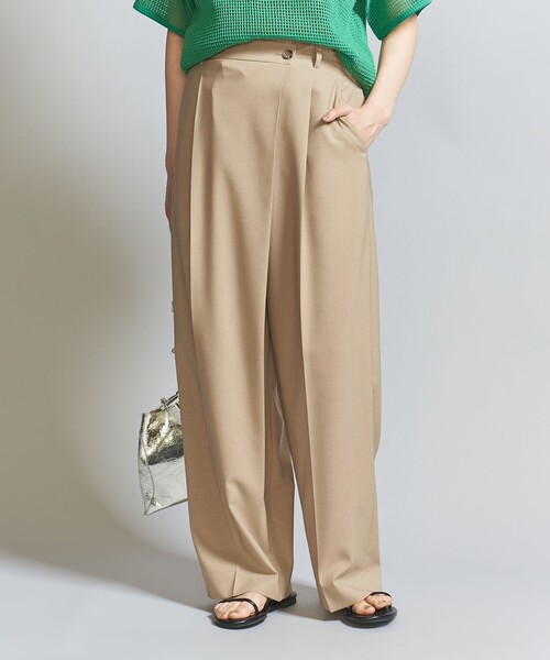BEAUTY＆YOUTH UNITED ARROWS ポプリンラップワイドパンツ BEAUTY&YOUTH UNITED ARROWS（ビューティーアンドユース