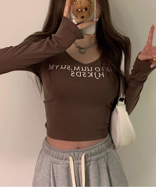 MAISON DE THERESE（メゾン ド テレーズ）の「長袖VネックTシャツ（T
