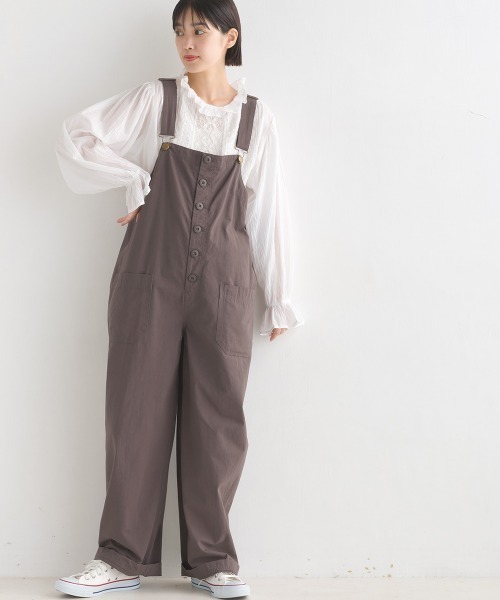 OMNES(オムネス)の「コットンボイルフロントレース袖ボリュームプルオーバー(シャツ/ブラウス・レディース・ベージュ/ホワイト/ブラック/ブルー・FREE)」の17枚目の写真