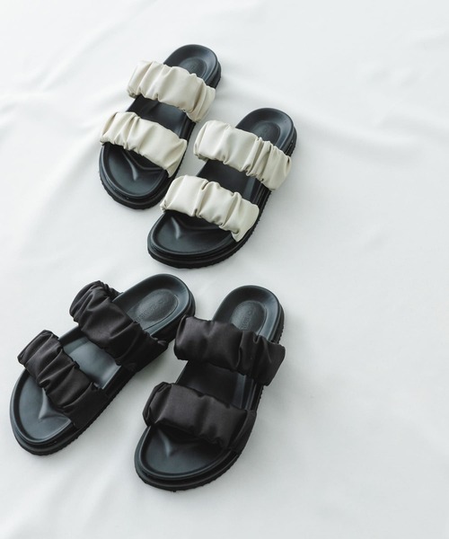 関税送料込【GANNI】ギャザー スライドサンダル GANNI ガニー サンダル Light Weight Pool Slide S2408 S2681