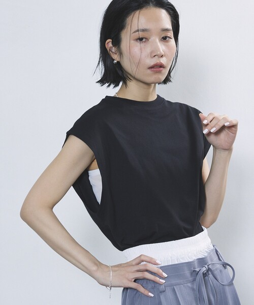 Firsthand（ファーストハンド）の「Firsthand/ファーストハンド ノースリーブボックスシルエットTシャツ/ユニセックスアイテム（Tシャツ/カットソー・メンズ・チャコールグレー/ブラック/ホワイト・M/L）」の3枚目の写真