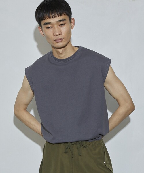 Firsthand（ファーストハンド）の「Firsthand/ファーストハンド ノースリーブボックスシルエットTシャツ/ユニセックスアイテム（Tシャツ/カットソー・メンズ・チャコールグレー/ブラック/ホワイト・M/L）」の16枚目の写真
