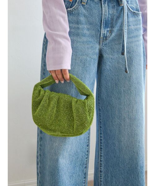 Ungrid(アングリッド)の「ギャザーハンドバッグ(ハンドバッグ・レディース・グリーン/オフホワイト/ブラック・FREE)」の3枚目の写真