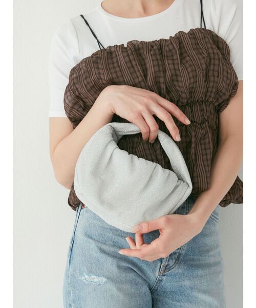 Ungrid(アングリッド)の「ギャザーハンドバッグ(ハンドバッグ・レディース・グリーン/オフホワイト/ブラック・FREE)」の4枚目の写真