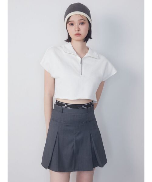 EMODA（エモダ）の「カバーハーフジップトップ（Tシャツ/カットソー・レディース・ホワイト/グレー/ブラック/ブルー・FREE）」の13枚目の写真