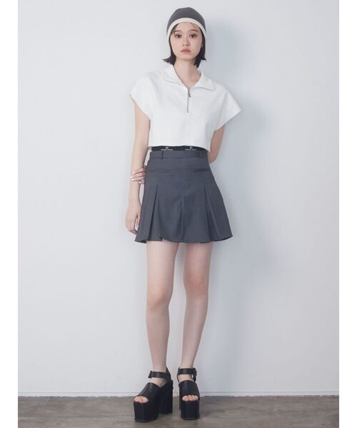 EMODA（エモダ）の「カバーハーフジップトップ（Tシャツ/カットソー・レディース・ホワイト/グレー/ブラック/ブルー・FREE）」の14枚目の写真