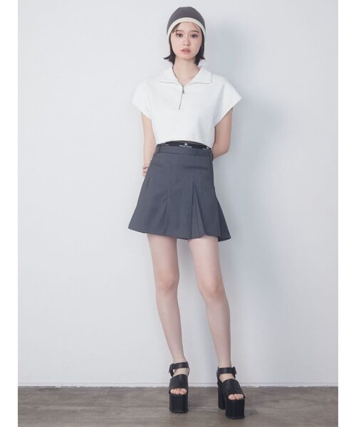 EMODA（エモダ）の「カバーハーフジップトップ（Tシャツ/カットソー・レディース・ホワイト/グレー/ブラック/ブルー・FREE）」の15枚目の写真