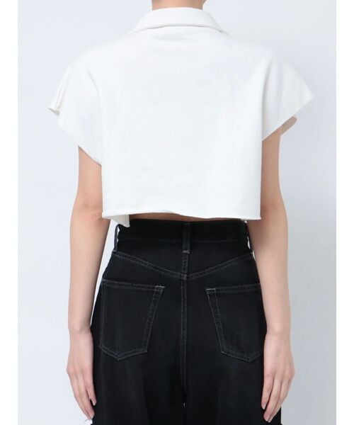 EMODA（エモダ）の「カバーハーフジップトップ（Tシャツ/カットソー・レディース・ホワイト/グレー/ブラック/ブルー・FREE）」の6枚目の写真