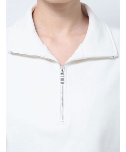 EMODA（エモダ）の「カバーハーフジップトップ（Tシャツ/カットソー・レディース・ホワイト/グレー/ブラック/ブルー・FREE）」の7枚目の写真