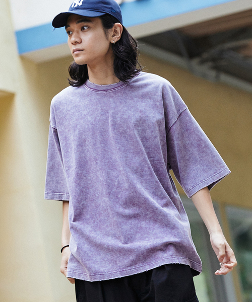 JOURNAL STANDARD(ジャーナルスタンダード)の「アシッド ダメージ ヘビーTシャツ(Tシャツ/カットソー・メンズ・ブラック系その他/ピンク/チャコールグレー/ラベンダー・X-LARGE/MEDIUM/LARGE)」の3枚目の写真