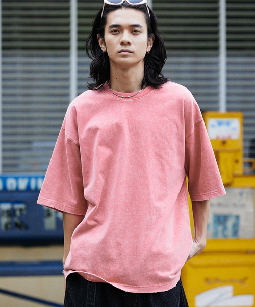 JOURNAL STANDARD(ジャーナルスタンダード)の「アシッド ダメージ ヘビーTシャツ(Tシャツ/カットソー・メンズ・ブラック系その他/ピンク/チャコールグレー/ラベンダー・X-LARGE/MEDIUM/LARGE)」の4枚目の写真