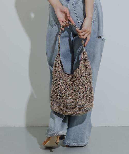 SENSE OF PLACE by URBAN RESEARCH（センスオブプレイスバイアーバンリサーチ）の「メタリックヤーンバッグ（ショルダーバッグ・レディース・シルバー/その他1/ブラウン・ONE）」の3枚目の写真