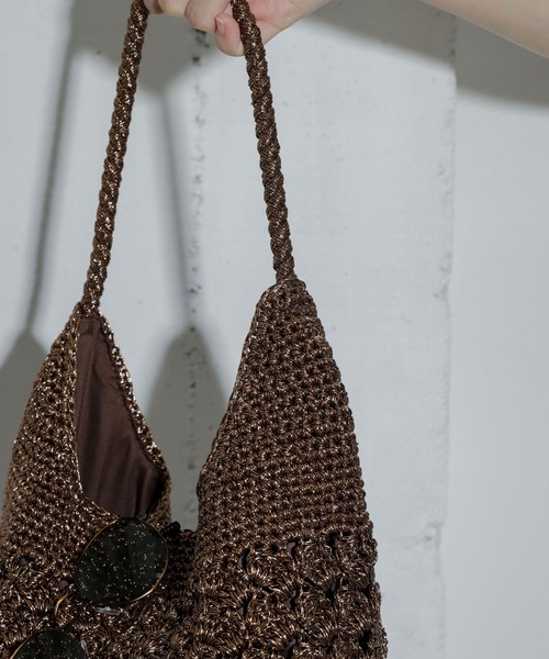 SENSE OF PLACE by URBAN RESEARCH（センスオブプレイスバイアーバンリサーチ）の「メタリックヤーンバッグ（ショルダーバッグ・レディース・シルバー/その他1/ブラウン・ONE）」の8枚目の写真