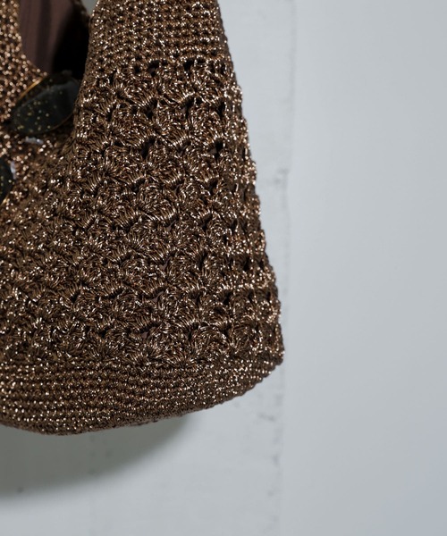 SENSE OF PLACE by URBAN RESEARCH（センスオブプレイスバイアーバンリサーチ）の「メタリックヤーンバッグ（ショルダーバッグ・レディース・シルバー/その他1/ブラウン・ONE）」の9枚目の写真